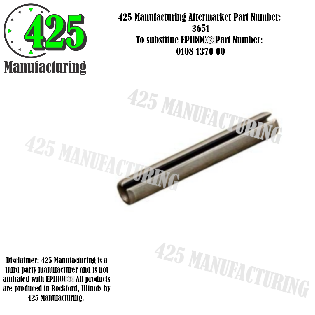 Replaces OEM P/N: 0108 1370 00 Spring Pin  425 P/N 3651