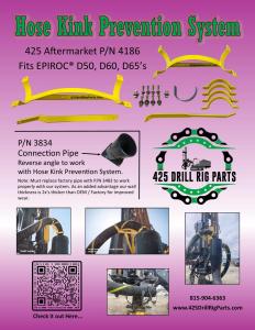AFTERMARKET HOSE KINK PREVENTION SYSTEMFOR EPIROC® D50, D60, D65 STYLE DRILL RIGSWITH 8 DIAMETER HOSE